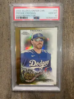 2022 Topps Allen & Ginter Chrome Gold Freddie Freeman #’/50 PSA 10 - Image 1