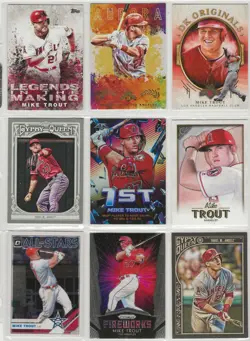 Mike Trout Fan Collection Various Years and Mfg's. 9 Cards - Image 1