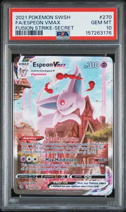2021 POKEMON SWORD & SHIELD FUSION STRIKE SECRET FULL ART/ESPEON VMAX PSA 10 - Image 1