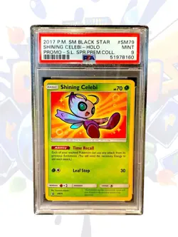 2017 Pokemon SM BLACK STAR PROMO #SM79 Shining Celebi Holo PSA 9 Mint - Image 1