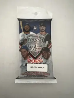 2026 TOPPS SERIES 2 BASEBALL GUARANTEED GOLDEN MIRROR PARALLEL CARD HOT PACK - Image 1