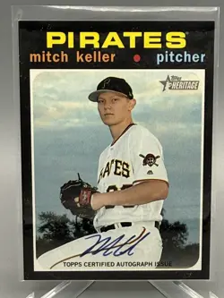 Mitch Keller 2020 Topps Heritage On Card Auto ROA-MK Pittsburgh Pirates - Image 1