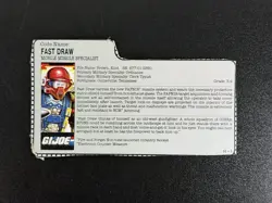 1980s GI Joe Carback File Card Fast Draw - Image 1
