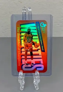Michael Jordan Wheaties Refractor Mini Promo Card Bulls 1988 Mini Inserts - Image 5
