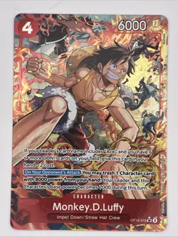 One Piece Monkey D Luffy Alt Art OP16-015 The Time of Battle SR Parallel Card NM - Image 1