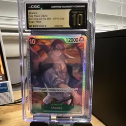 CGC Pristine 10 Shanks One Piece 2025 Carrying on His Will SR OP13-028 Foil - Image 1