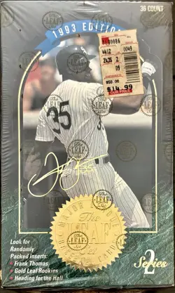 1993 Leaf Baseball Cards Series 2 Factory Sealed Box Frank Thomas w/. 36 Packs - Image 1