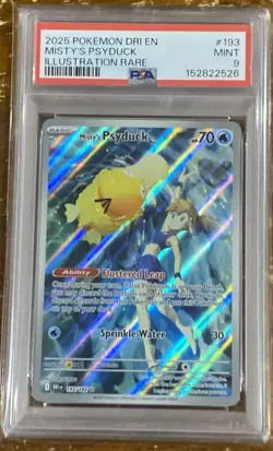 2025 POKEMON DRI EN-DESTINED RIVALS ILLUSTRATION RARE #193 MISTY'S PSYDUCK PSA 9 - Image 1