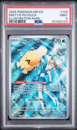 2025 POKEMON DRI EN-DESTINED RIVALS ILLUSTRATION RARE #193 MISTY'S PSYDUCK PSA 9 - Image 1