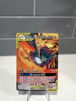 2019 Pokemon Sun & Moon Moltres Zapdos Articuno GX Hidden Fates #44 - Image 1