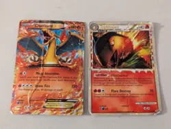 2 Pokemon Promo Card Lot - Damaged - Charizard XY17 - Typhlosion HGSS09 - Image 1