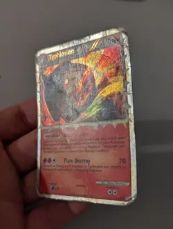2 Pokemon Promo Card Lot - Damaged - Charizard XY17 - Typhlosion HGSS09 - Image 4