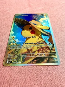 Pikachu Straw Hat DIY ACG Pokemon Anime Art Card Custom - Image 2