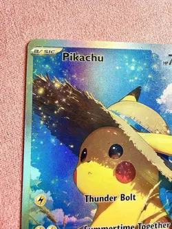 Pikachu Straw Hat DIY ACG Pokemon Anime Art Card Custom - Image 3