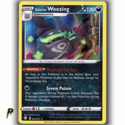 Pokemon Shining Fates Galarian Weezing 042/072 Holo Rare Card NM - Image 1