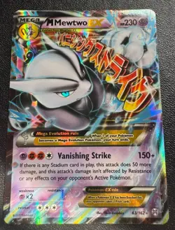 M Mewtwo EX 63/162 Breakthrough Holo XY Pokemon TCG Card - Image 1