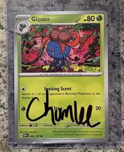 Chumlee Signed Pokemon Card Gloom On Card Auto #002/197 On Card W COA Sticker - Image 1