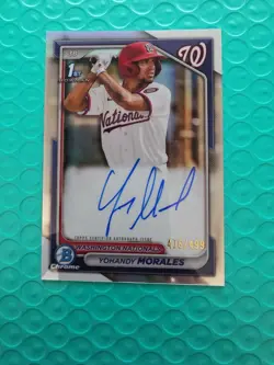 2024 Bowman Chrome Yohandy Morales 1st Bowman Refractor Auto #476/499! NATS - Image 1
