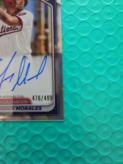 2024 Bowman Chrome Yohandy Morales 1st Bowman Refractor Auto #476/499! NATS - Image 4