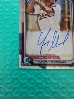 2024 Bowman Chrome Yohandy Morales 1st Bowman Refractor Auto #476/499! NATS - Image 5
