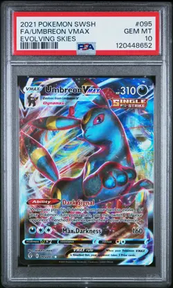 2021 Pokemon Sword & Shield Evolving Skies #095 Fa/Umbreon Vmax PSA 10 - Image 1