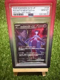 PSA 10 Team Rocket's Mewtwo ex SAR 125/098 Glory of Team Rocket Pokemon Japanese - Image 3