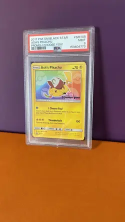 10x Ash's Pikachu SM108 | I Choose You Black Star Promo | PSA 9 | Pokemon TCG - Image 4