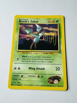 Brock's Zubat - 24/132 - Pokemon Gym Heroes Unlimited Rare Card WOTC NM - Image 1