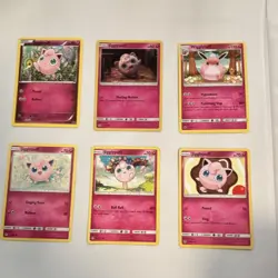 Nintendo Pokemon TCG Shining Fates Jigglypuff Wigglytuff 6-Card Lot V Eng 2021 - Image 1
