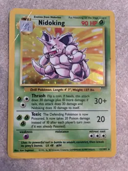 Nidoking 11/102 Holo Rare Base Set Unlimited - Pokemon Card WOTC DMG 11/102 - Image 1