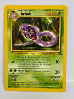 1999..POKEMON COLLECTABLE CARD TCG…Arbok..HP60.. 31/62 - Image 1
