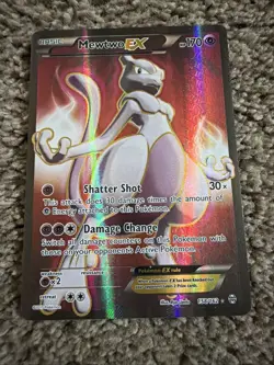 Pokemon Mewtwo-EX TCG Full Art Ultra Rare Holo Card Breakthrough 158/162 NM - Image 1