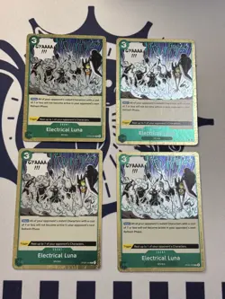 One Piece OP08-036 Electrical Luna R (4 Card Lot) Playset - Image 1
