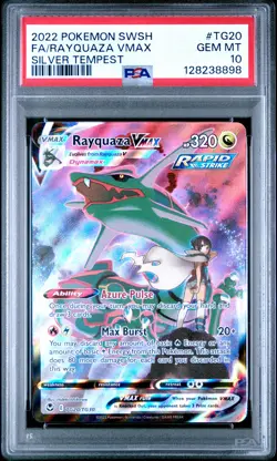 2022 POKEMON SWORD & SHIELD SILVER TEMPEST #TG20 FULL ART/RAYQUAZA VMAX PSA 10 - Image 1
