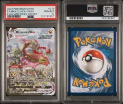 2021 Pokemon Evolving Skies #218/203 Rayquaza VMAX Secret Alt Art PSA 10 7236 - Image 3