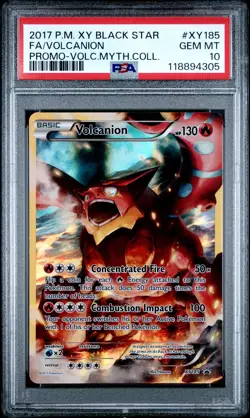 2017 POKEMON XY BLACK STAR PROMO #XY185 FULL ART/VOLCANION PSA 10 - Image 1