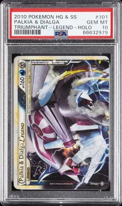 POKEMON HEARTGOLD & SOULSILVER TRIUMPHANT PALKIA & DIALGA LEGEND-HOLO PSA 10 - Image 1
