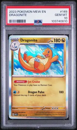 2023 Pokemon Dragonite 149/165 Scarlet & Violet 151 Holo MEW EN English PSA 10 - Image 1