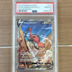 The Pokemon Company Galarian Zapdos V 174/198 Chilling Reign ENG PSA 10 - Image 2
