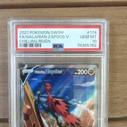 The Pokemon Company Galarian Zapdos V 174/198 Chilling Reign ENG PSA 10 - Image 3