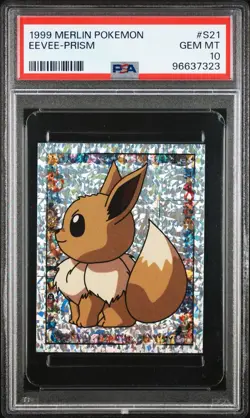 PSA 10 Eevee Prism - #S21 Pokemon Merlin Sticker 1999 - Pop 33 - Gem Mint 💎 - Image 1