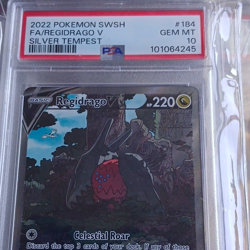 Pokemon TCG Regidrago V Silver Tempest Full Art Holo PSA 10 #184/195 - Image 1