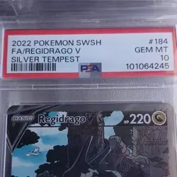 Pokemon TCG Regidrago V Silver Tempest Full Art Holo PSA 10 #184/195 - Image 3