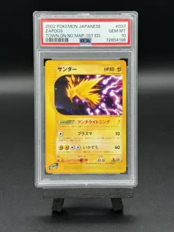 2002 Pokemon Zapdos Town On No Map #037 1st Edition VERY RARE Pop 7 - PSA 10 - Image 1