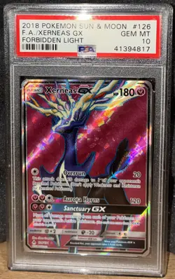 The Pokemon Company Xerneas GX 126/131 Forbidden Light FA Holo ENG PSA 10 - Image 1