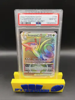 2022 Pokemon SWSH Silver Tempest Serperior VSTAR #196 Secret Full Art PSA 10 - Image 1