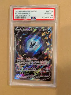 2023 Pokemon Crown Zenith GG39 Lumineon V Galarian Gallery PSA 10 GEM MINT - Image 1