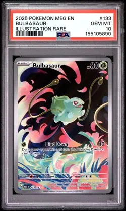 Pokemon TCG Bulbasaur PSA 10 Illustration Rare Holo ME01 133/132 2025 EN - Image 1