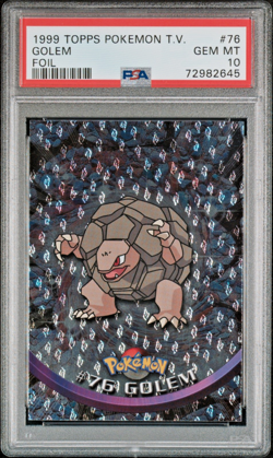 Pokemon Golem Foil Rare Topps T.V. 2000 76 PSA 10 GEM MINT - Image 1