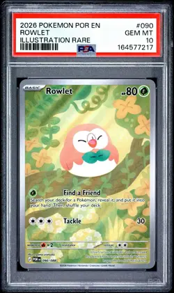 Pokemon Rowlet 090/088 Illustration Rare Holo PSA 10 - Image 1